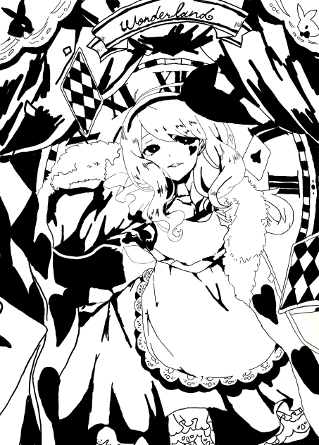 ALICE IN WONDERLAND 塗り絵