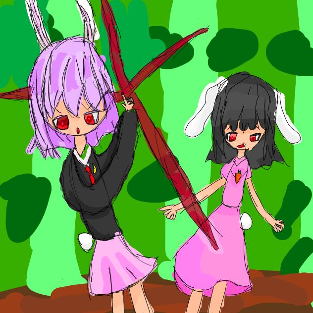 竹林で