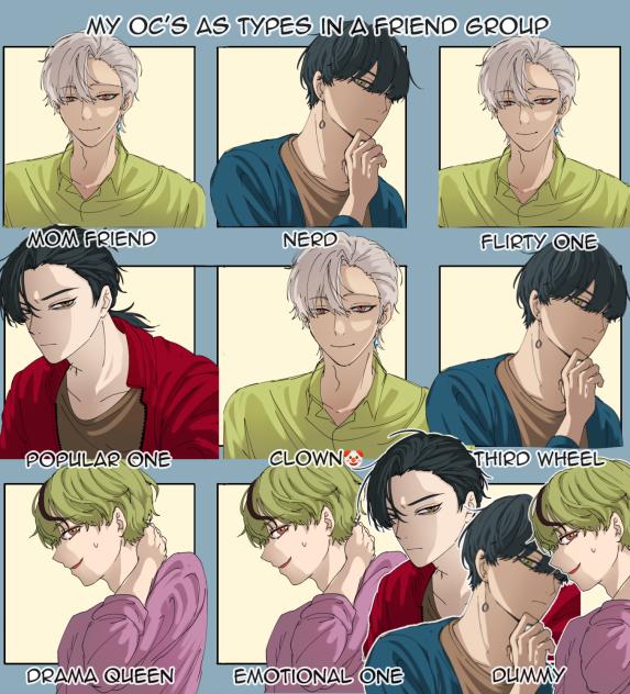 my oc's types in a friend group