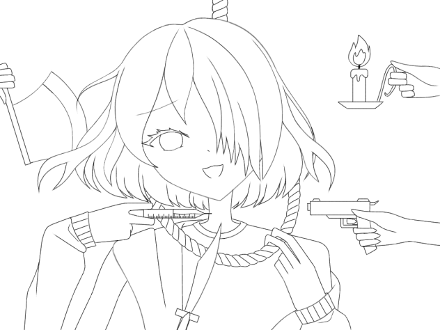 首吊りよりも...(線画)