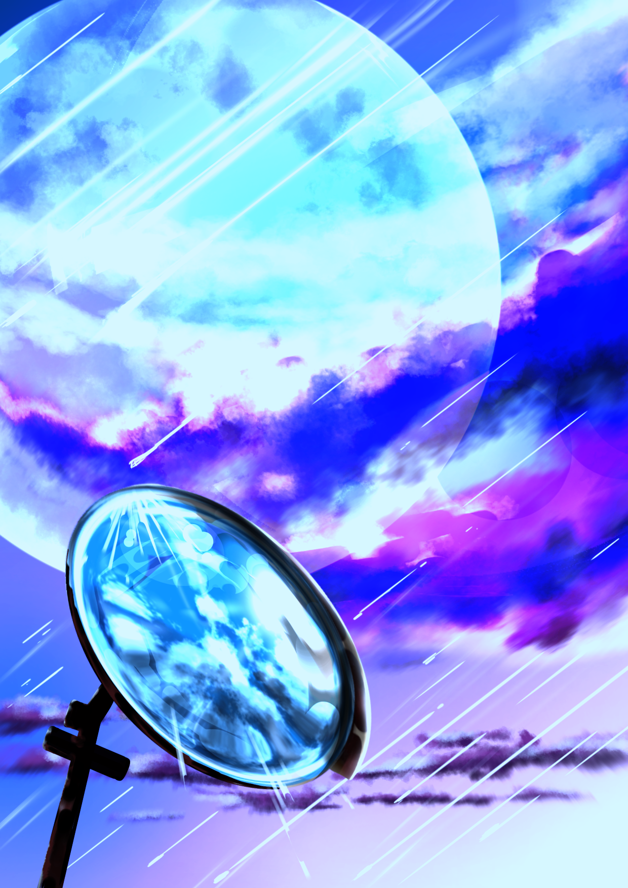 流れ星と月 Shooting Star Ibispaint