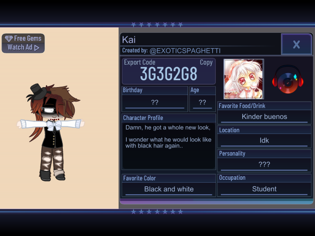 Here is his code Allie