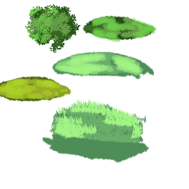 different grass pallette