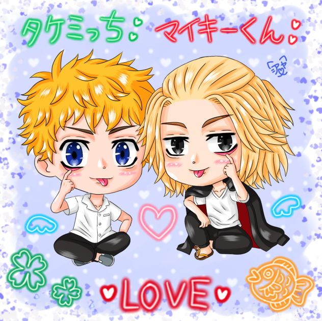 プリクラを撮ったタケミチとマイキー