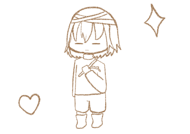 ゆるっとしたフリスクが描きたかった　線画です