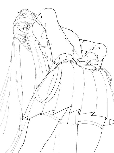 ミクちゃん　線画