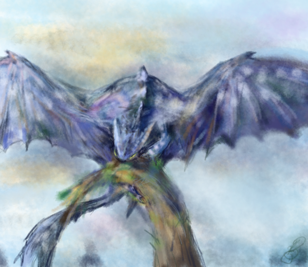 Night fury on a tree