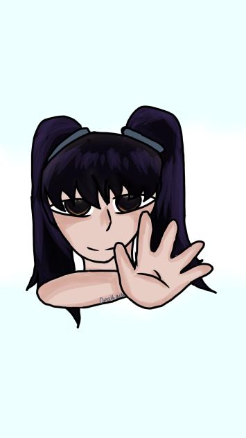 drawing an anime girl with my cat