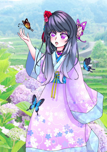 Girl in Flower Valley