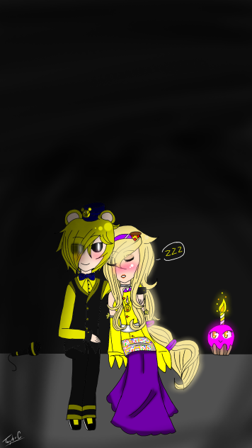golden freddy x chica (chibi)