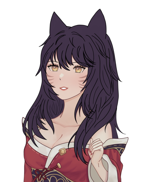 Ahri (LoL) body, face, clothes colored