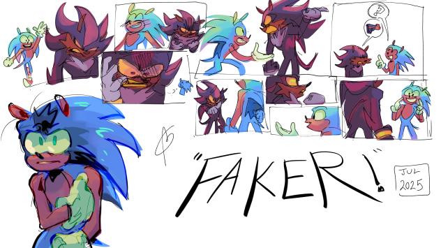 Sonic and Shadow sketches