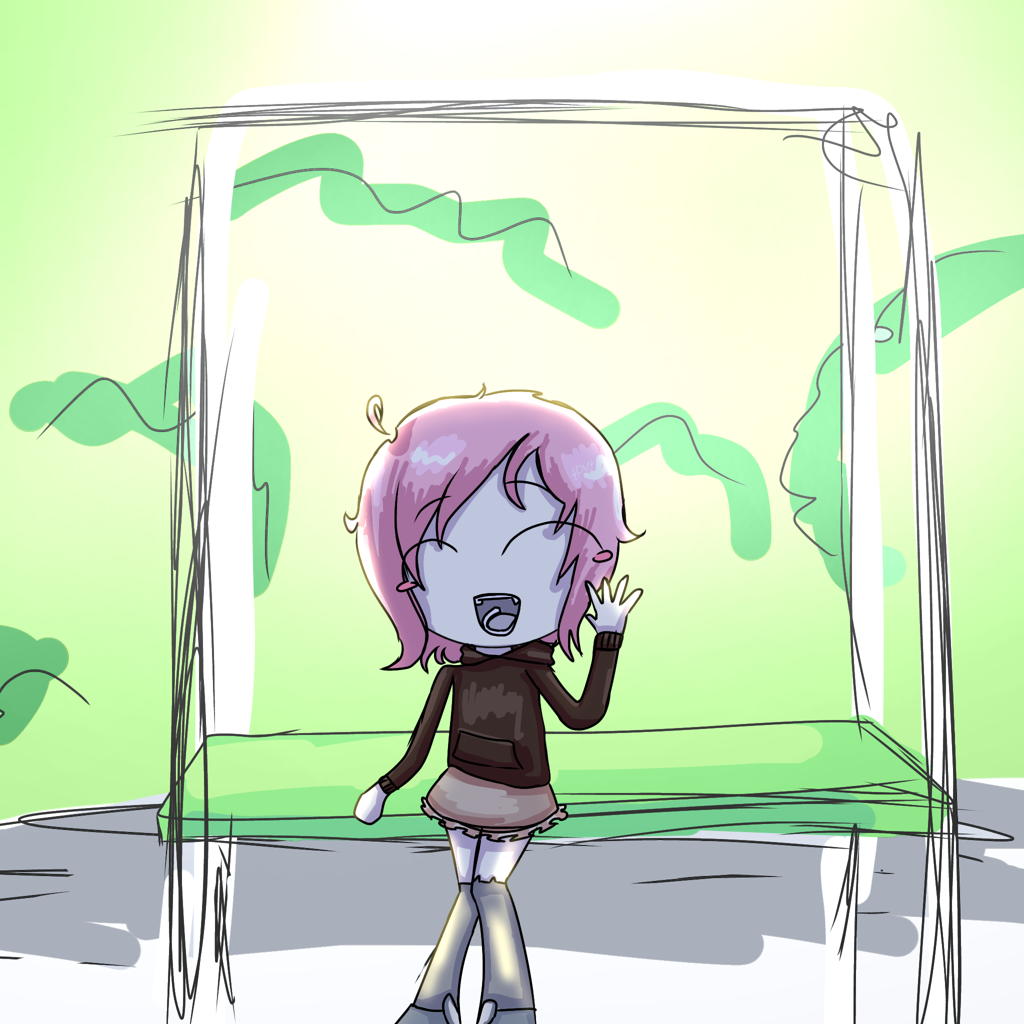 bus stop girl - ibisPaint