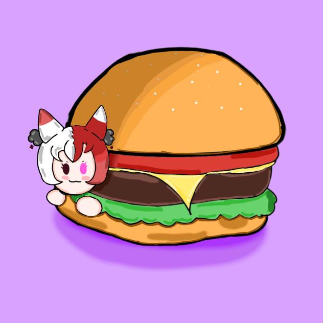 My oc got trapped in a cheeseburger