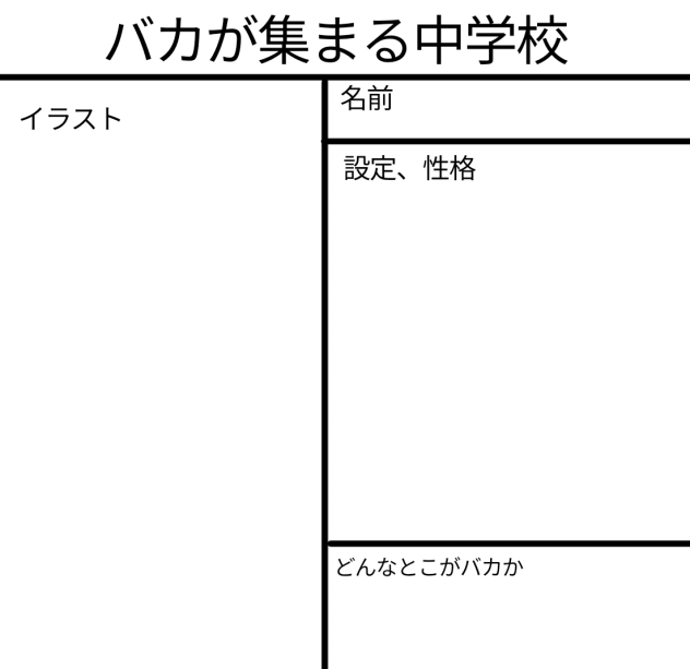 キャラ募集します！