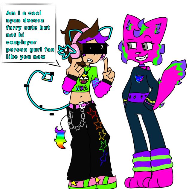 COOL NYAN NEON KITTY MEOW FURRY CUTE FAN