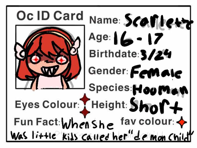 Scarlett's id card