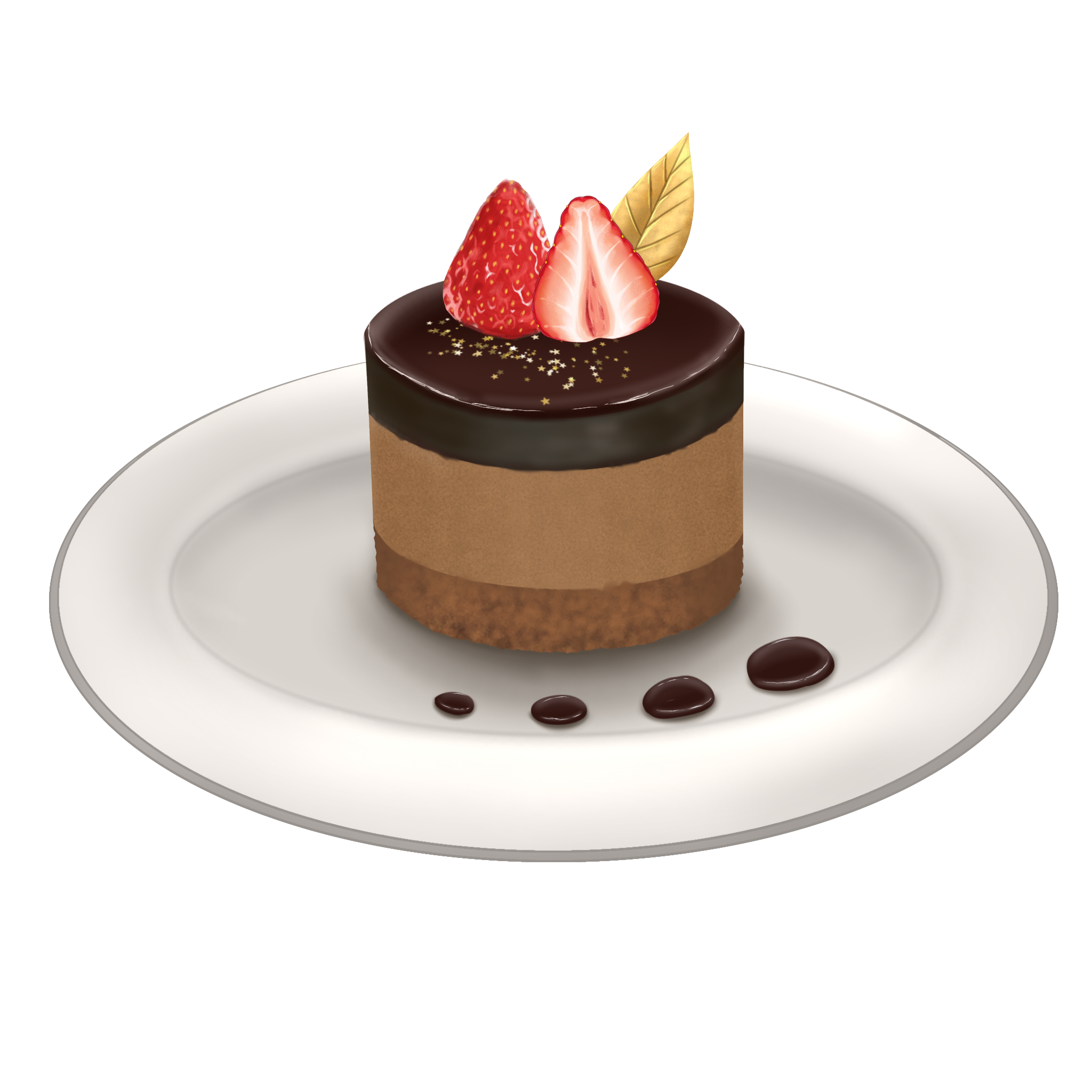 gourmet chocolate mousse cake - ibisPaint