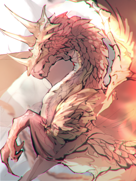 朝焼けの竜