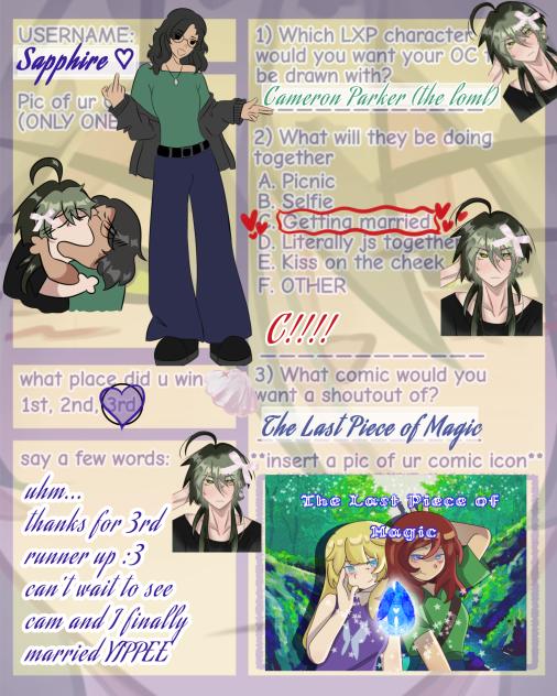 L×P ICON Contest Prize Sheet!