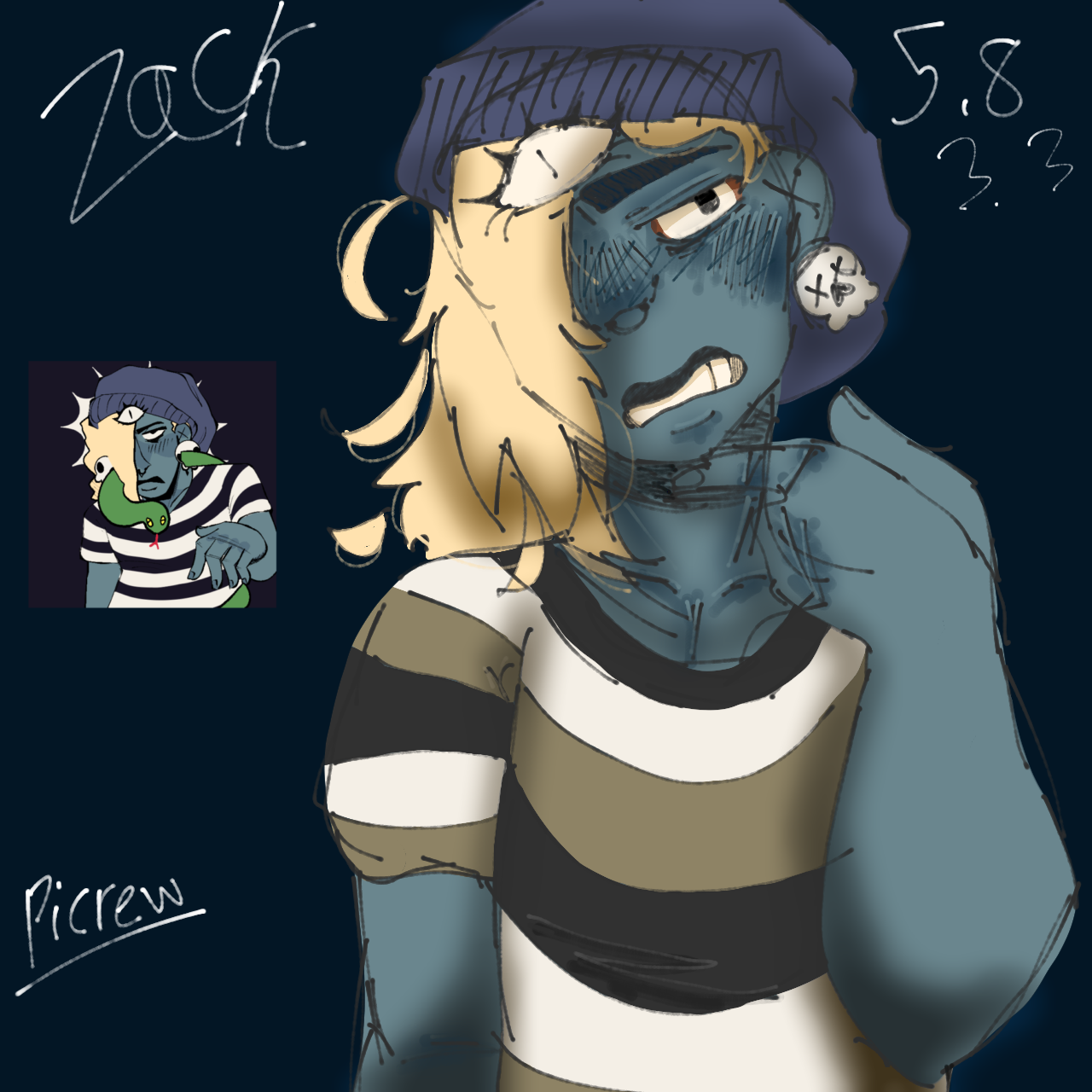 picrew oc! his name is Zack - ibisPaint