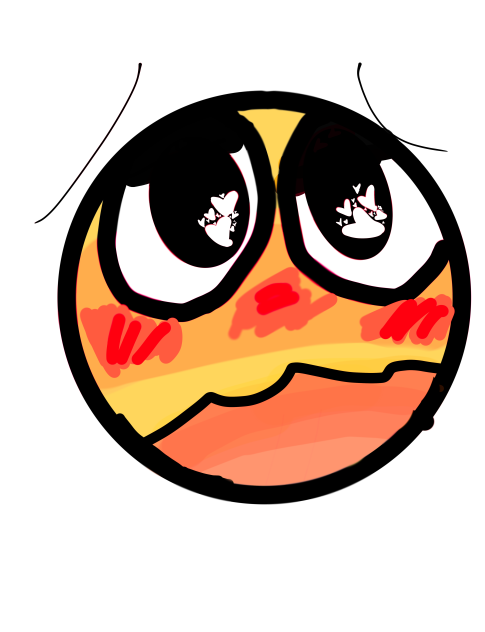 Blushing cursed emoji