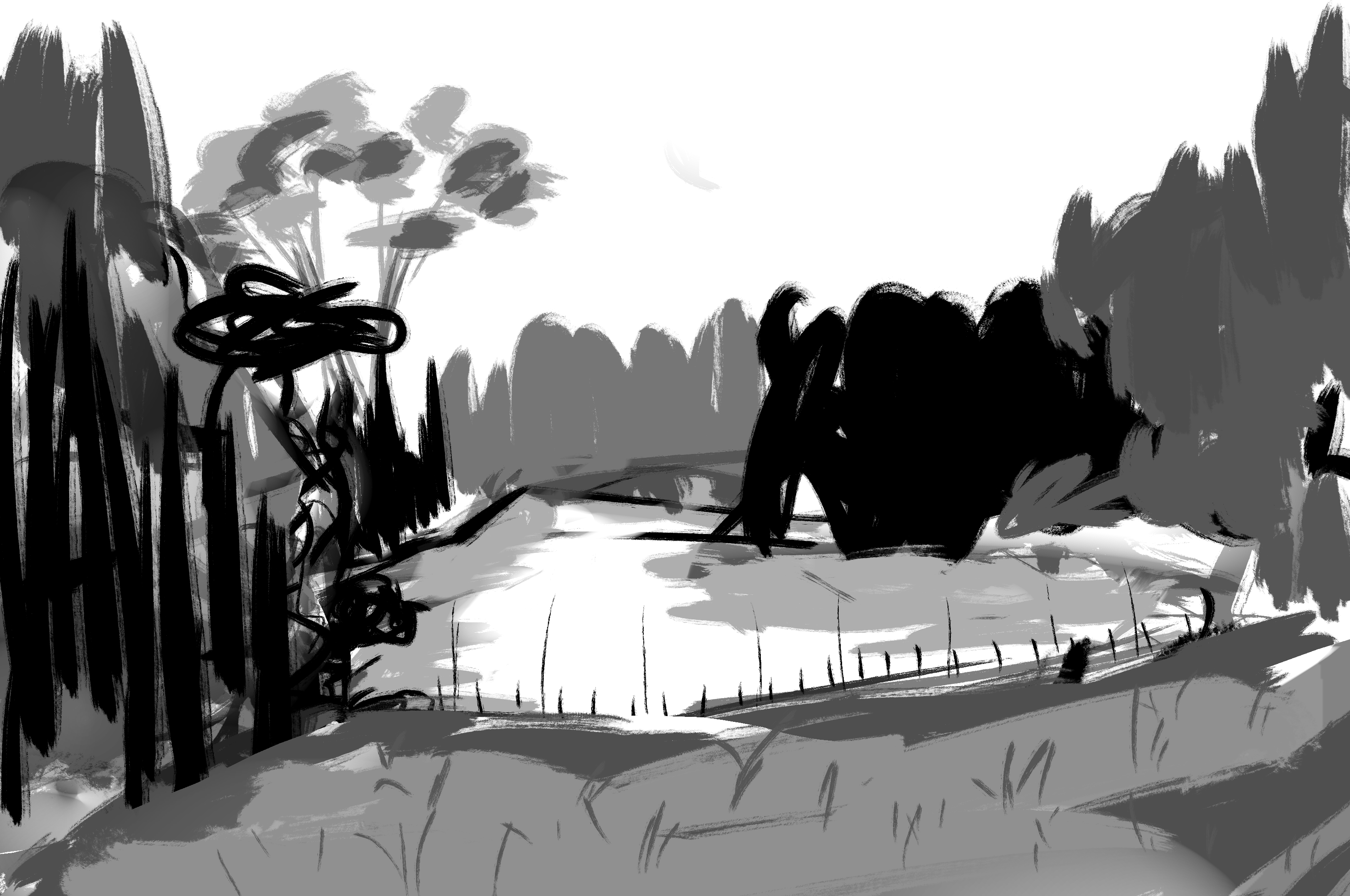 Lake view sketch - ibisPaint