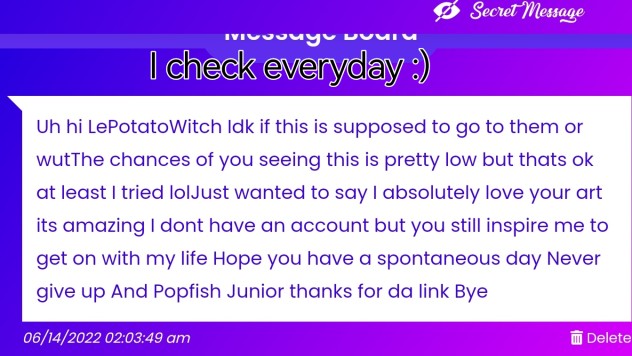 Another message to @LePotatoeWitch