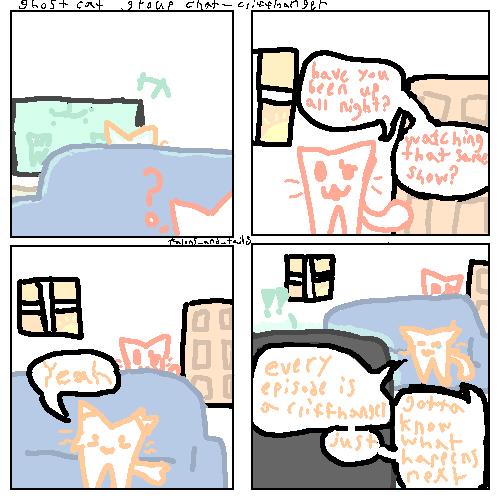 Ghost cat group chat - cliffhanger - ibisPaint