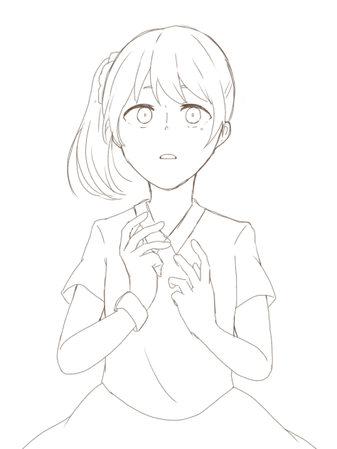 物忘れの少女　線画