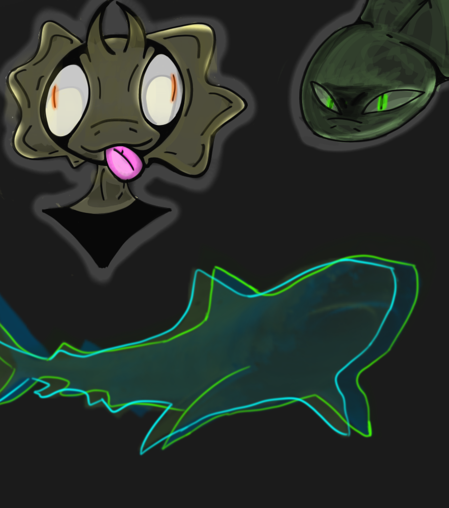 Shark and lizard - ibisPaint