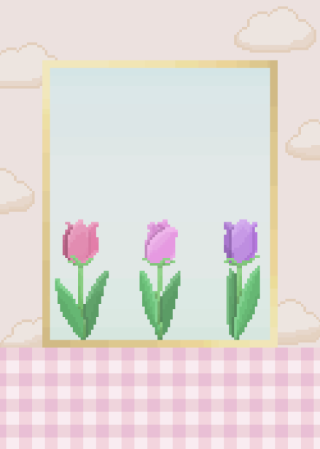 チューリップの壁紙(ドット絵)