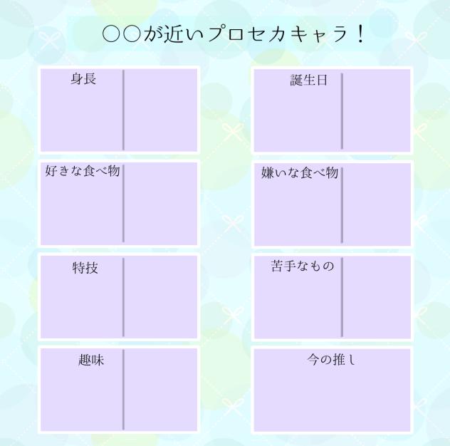 〇〇が近いプロセカキャラ！