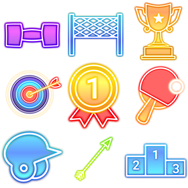 Sports neon icons 3 b