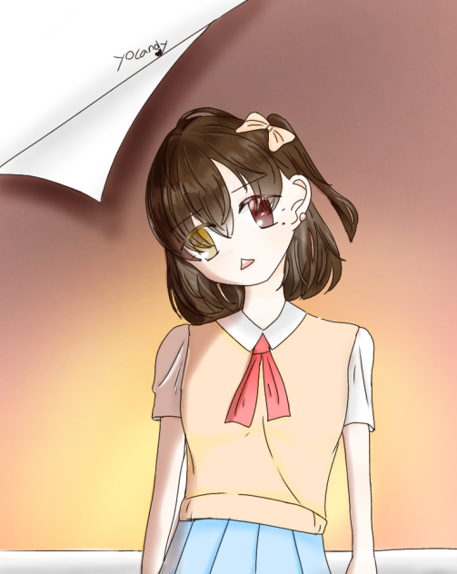 노을빛 소녀 그림