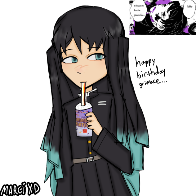 Muichiro tries the grimace shake