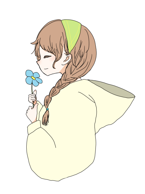花と横顔