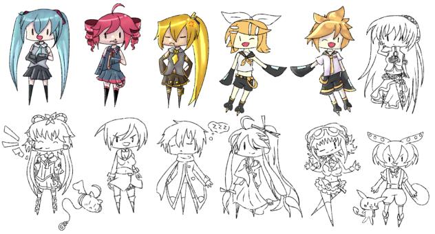 WIP - Unfinished Vocaloid Chibis