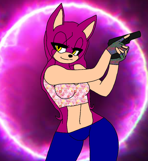 Olivia The Sweet HedgeHog Holding A Gun