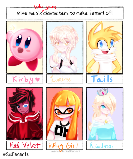 Six fan art video games Edition