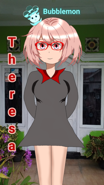 Theresa and Bubblemon