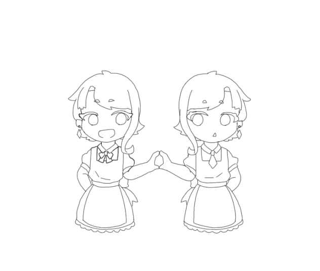 ついんずがーる　線画