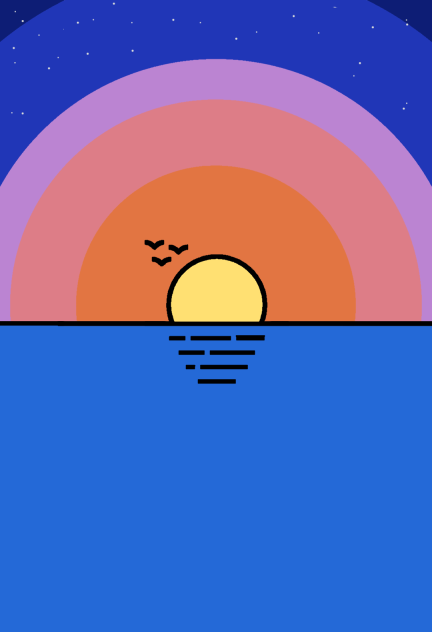 Ocean Sunset - ibisPaint