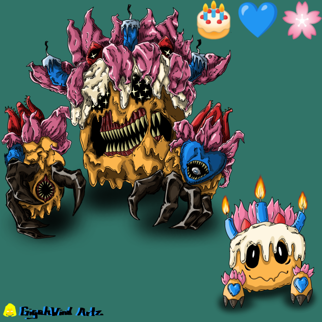 Cake monster, lore on disc.