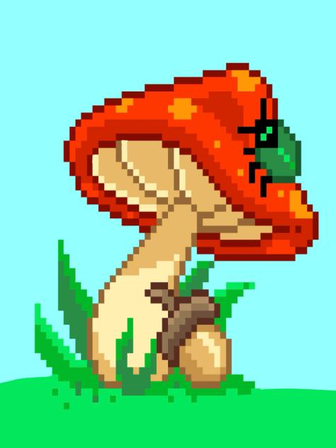 Pixel mushroom art