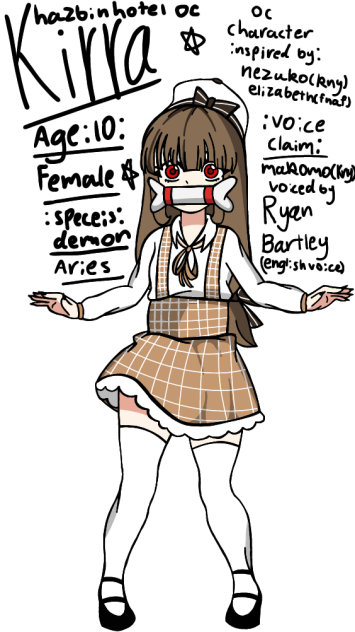 My hazbin hotel oc kirra child version