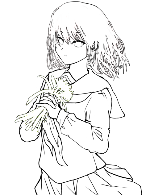 線画（花）