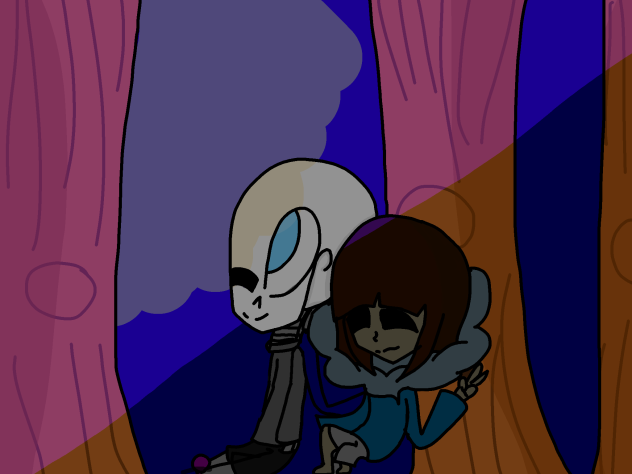 sans x frisk watching the stars