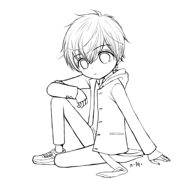 ストリート少年風の塗り絵