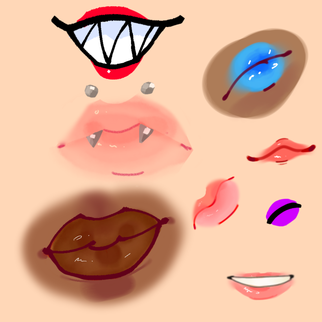 Lips in different art styles